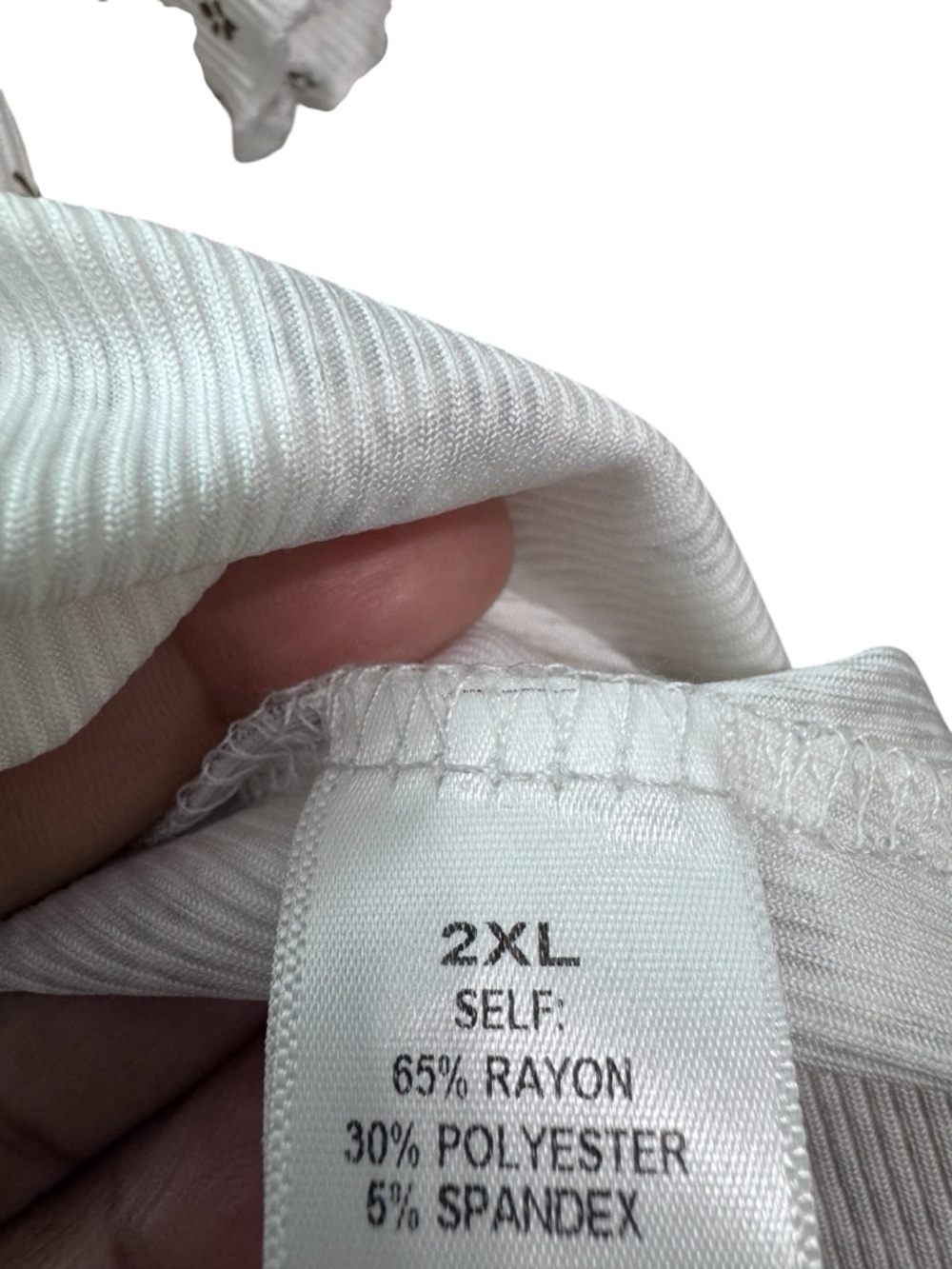 POLAGRAM White Floral Ruffle Neck Tee - Picture 3 of 7